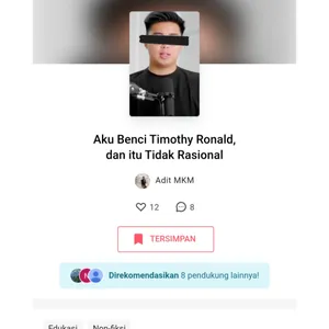 Aku Benci Timothy Ronald dan Itu Tidak Rasional