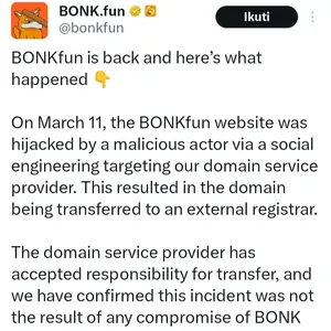 Peretasan Crypto Bonkfun menyebabkan kerugian sebesar $20.000 Dollar