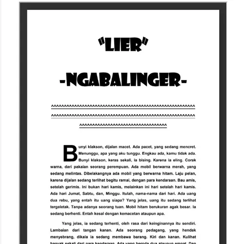33. "Lier Ngabalinger"