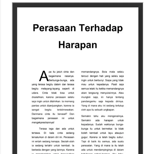 39. " Perasaan Terhadap Harapan "