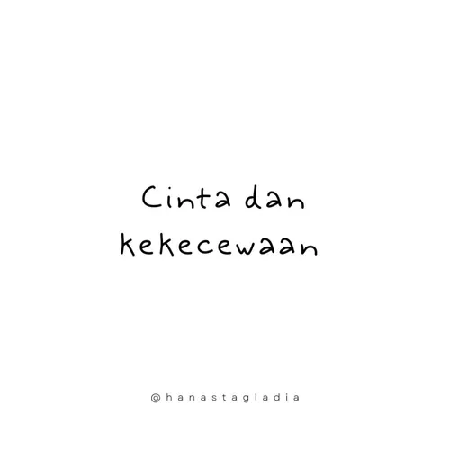 Cinta dan kekecewaan