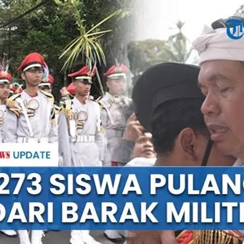 KEPULANGAN SISWA JABAR DARI BARAK MILITER