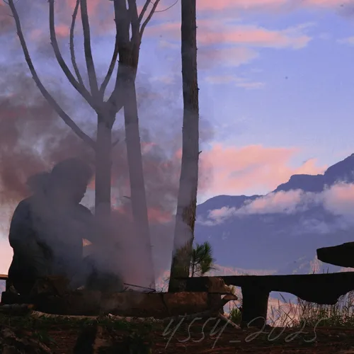 Santai di temani hangatnya api