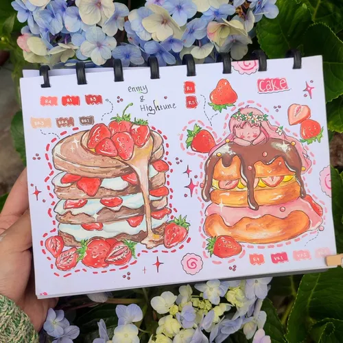 Tutorial menggambar kue stroberi 🍓