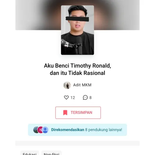 Aku Benci Timothy Ronald dan Itu Tidak Rasional