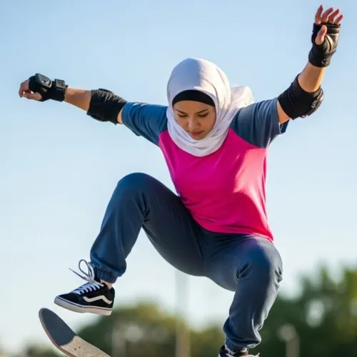 Aksi Skateboard Hijaber 3