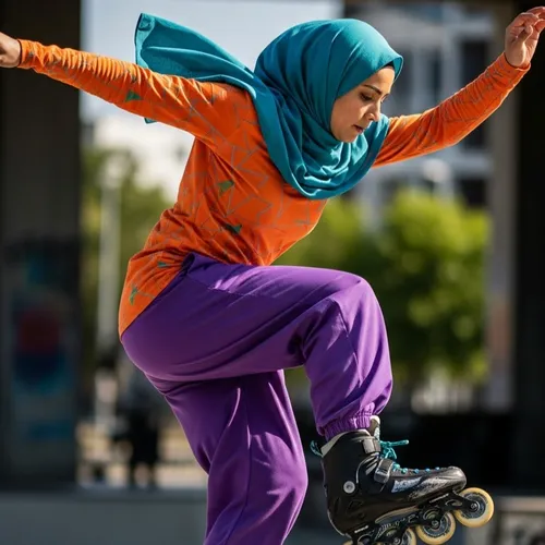 Hijaber Aksi Inline skate 2