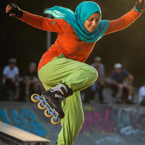 Hijaber Aksi Inline skate 4