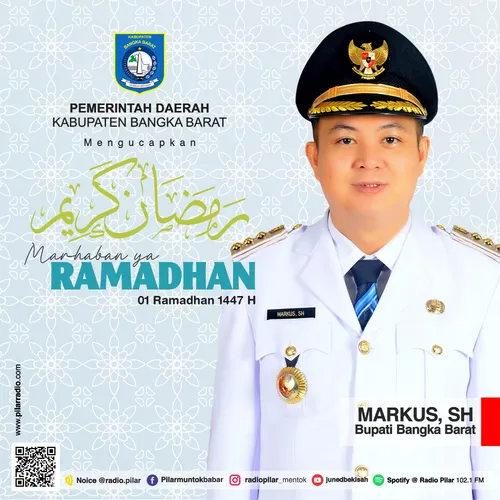 Bupati Bangka Barat Mengucapkan Selamat Menjalankan Ibadah Puasa di Bulan Ramadhan 1447 Hijriah.