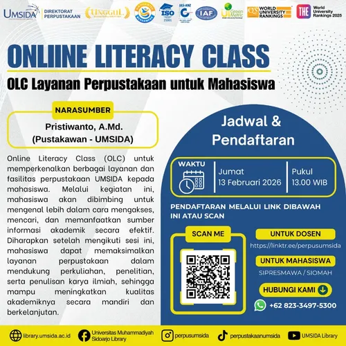 Maksimalkan Kuliahmu! Kenali Layanan Perpustakaan UMSIDA lewat Online Literacy Class