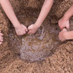 How deep does the sand go on the beach?