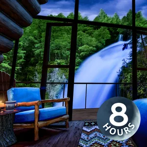 Sleep to Waterfall Sounds in Luxury Forest Cabin | 8 Hours
