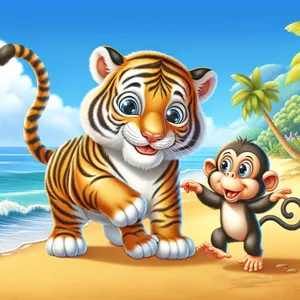 Papah Rommi dan Kakak Aisyah : Harimau dan Monyet