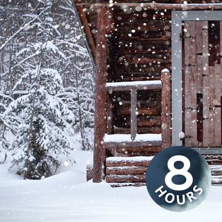 8 Hours Relax to Snowstorm Sleep Sounds | Cozy Log Cabin in the Snow