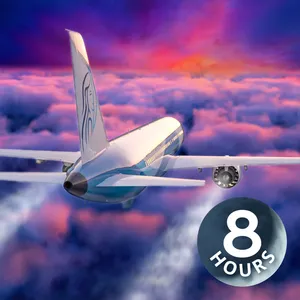 Goodnight Flight Through Gorgeous Sunset! | 8 Hour Airplane Sounds for Sleeping