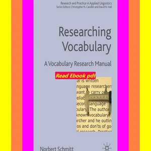 ebook [read pdf] Researching Vocabulary A Vocabulary Research Manual (Research and Practice in Appl