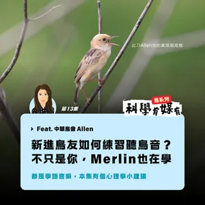 【有媒有鳥系列 13】 新進鳥友如何練習聽鳥音？不只是你，Merlin也在學｜都是學語言嘛，本集有個心理學小建議（feat. 中華鳥會秘書長 Allen）