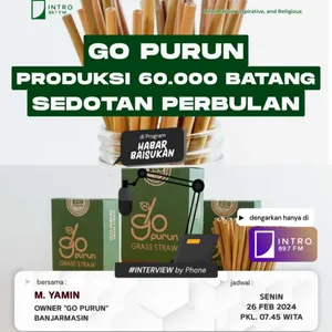 Go Purun Produksi 60.000 Batang Sedotan Perbulan